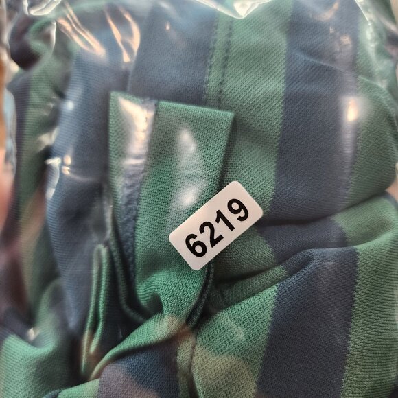 Mens Adidas ClimaCool Polo Shirt Green & Blue Stripe Short Sleeve Size S - Picture 11 of 11